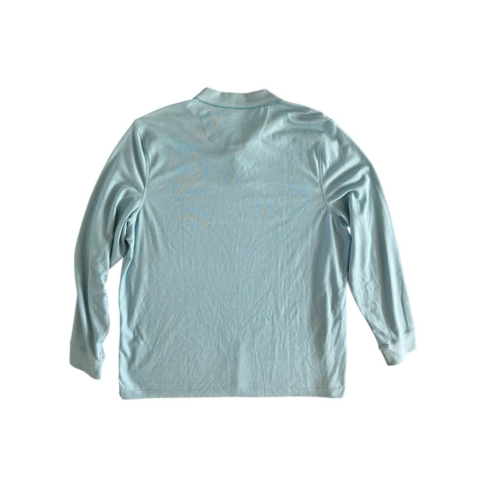 Tasso Elba Supima Cotton Blend LS Luxury Polo Shirt XL Menthol Blue NWT $59.50 - Picture 3 of 8
